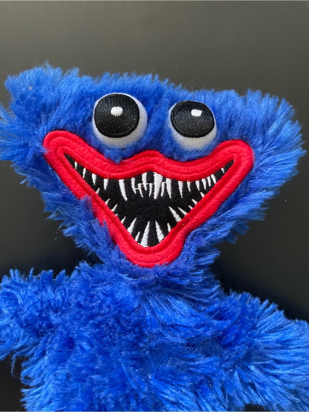 Blue Fuzzy Monster Plush Toy with Red Mouth - Kids Toy